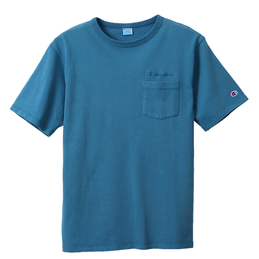 チャンピオン Champion Tシャツ キャンパス ポケット付tシャツ ポケt C3 R329 ブルーグリーン Bluegreen