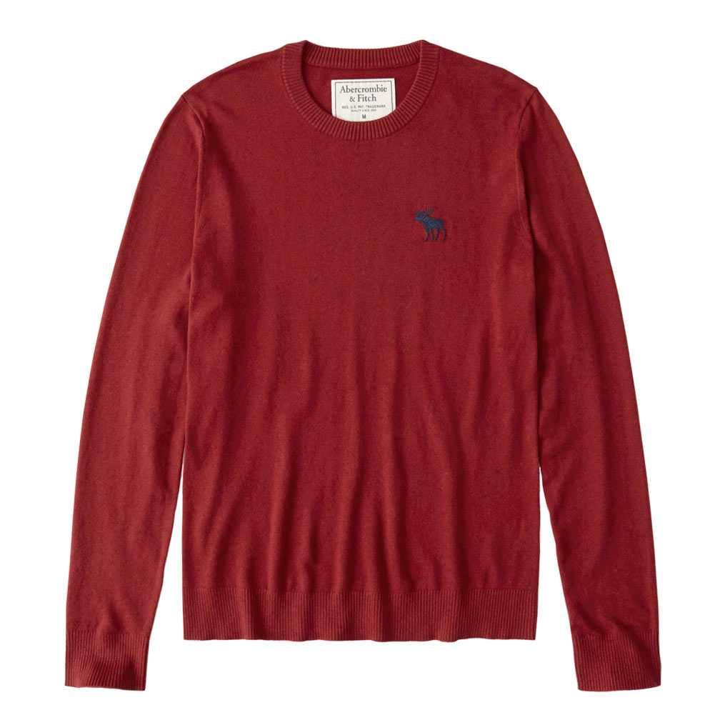 アバクロ Abercrombie Fitch アバクロンビー フィッチ ビックアイコン クルーネックセーター Exploded Icon Crew Sweater Red Us限定モデル