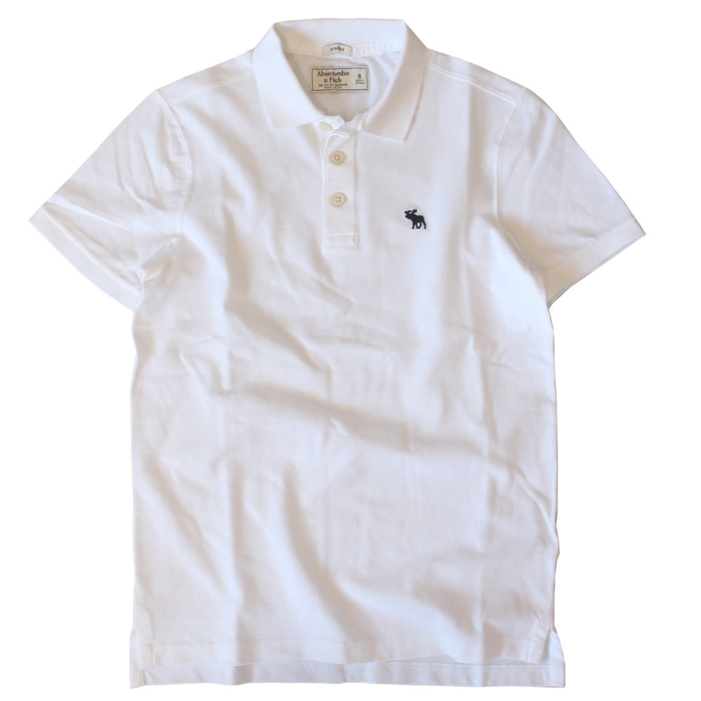 アバクロ Abercrombie Fitch アバクロンビー フィッチ ポロシャツ Icon Strech Polo White ホワイト